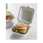 Contenitore rettangolare con coperchio biodegradabile